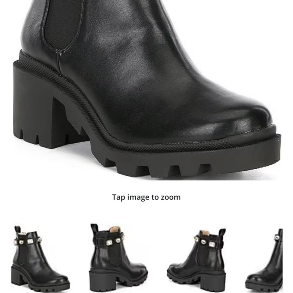 Black Ankle Boots with Embellished Strap - Picture 3 of 3